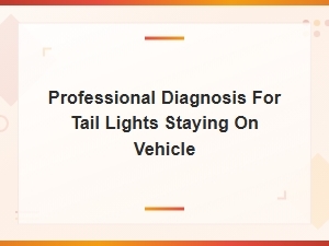 Professional Diagnosis for Tail Lights Staying on Vehicle